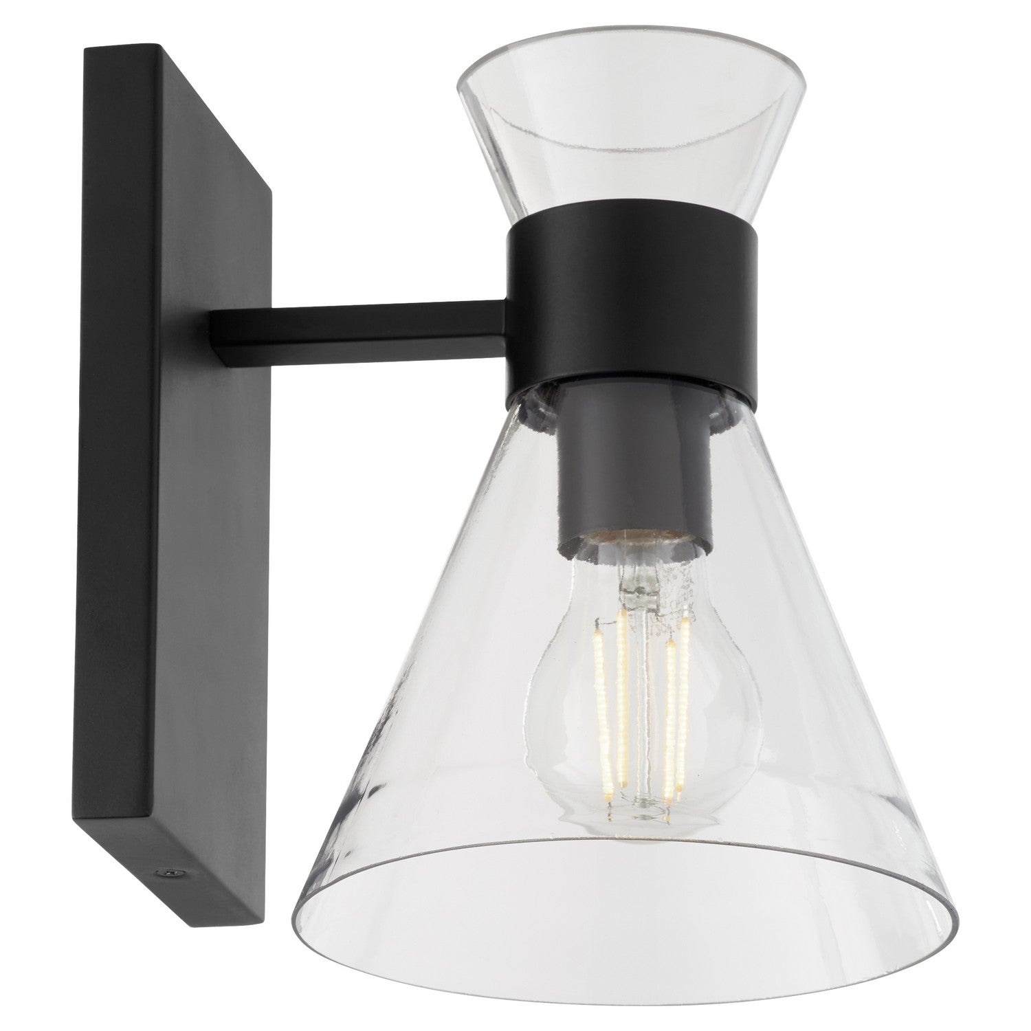 Quorum - 5119-1-259 - One Light Wall Mount - Beldar - Matte Black w/ Clear Glass