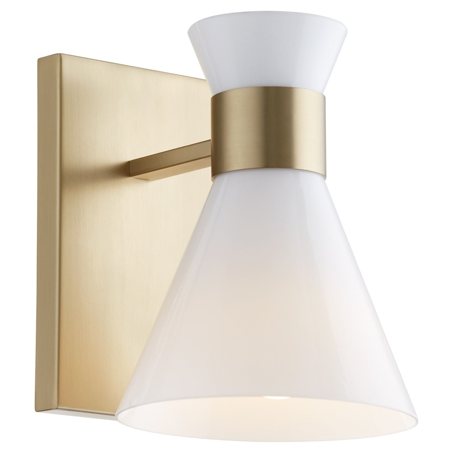 Quorum - 5119-1-80 - One Light Wall Mount - Beldar - Aged Brass w/ Gloss Opal