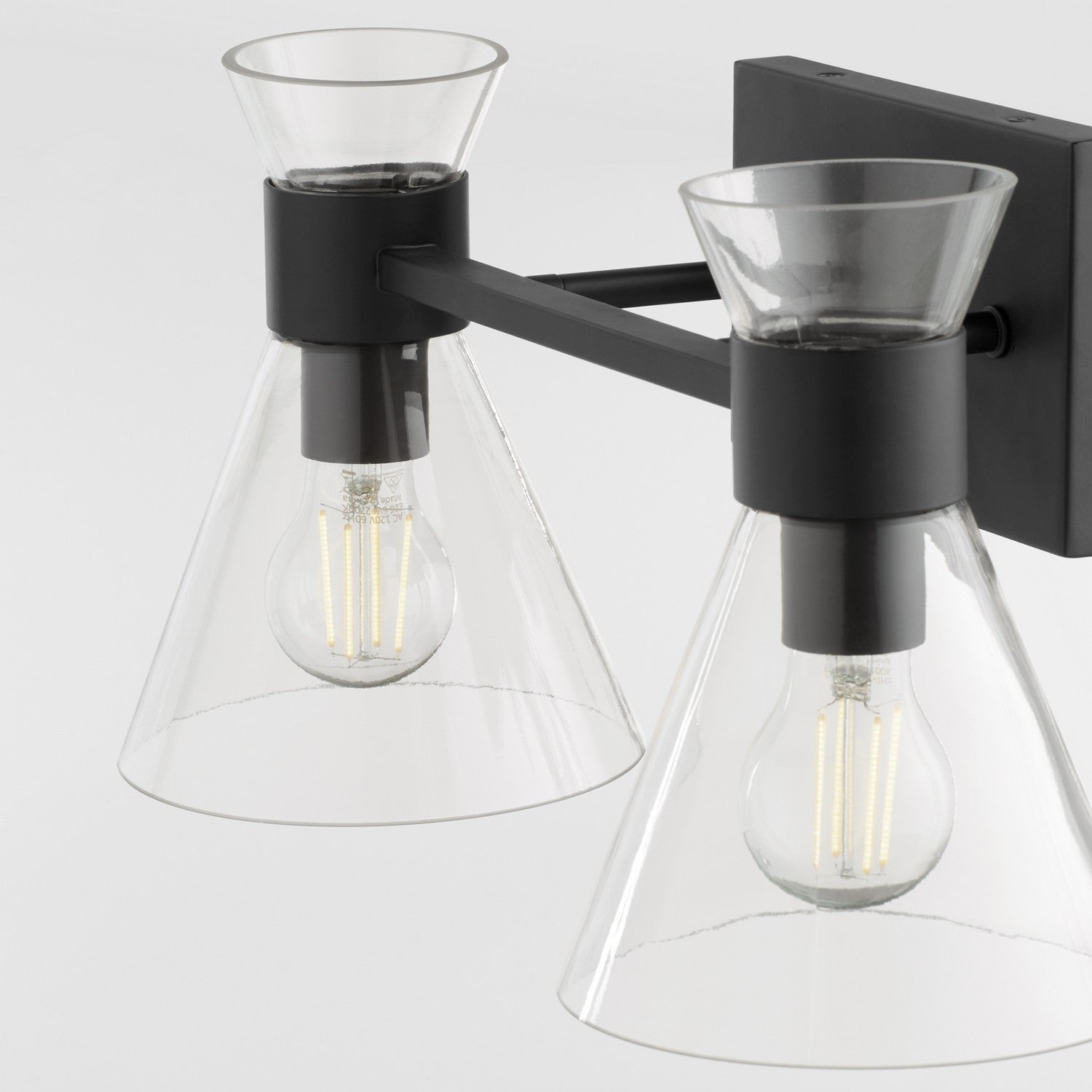 Quorum - 5119-2-259 - Two Light Vanity - Beldar - Matte Black w/ Clear Glass