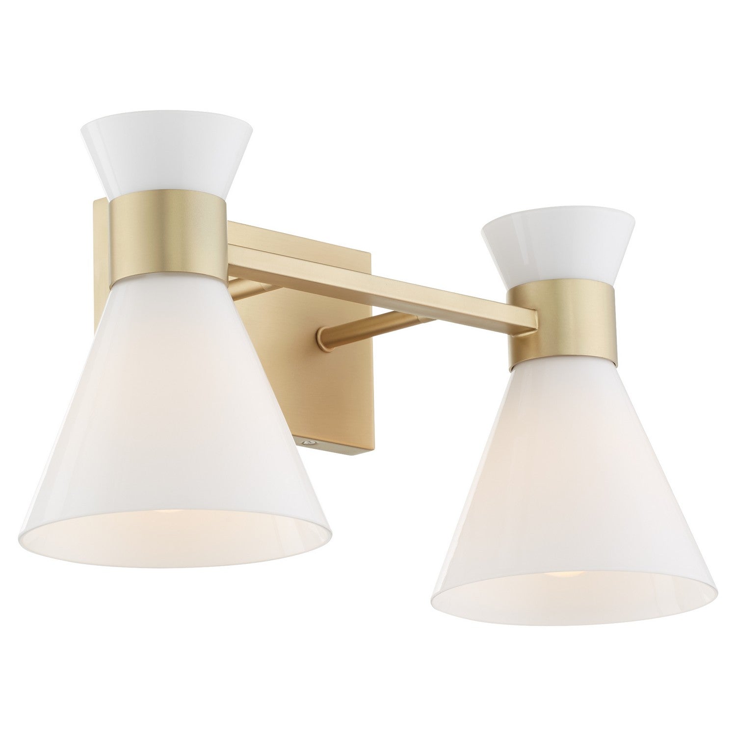 Quorum - 5119-2-80 - Two Light Vanity - Beldar - Aged Brass w/ Gloss Opal