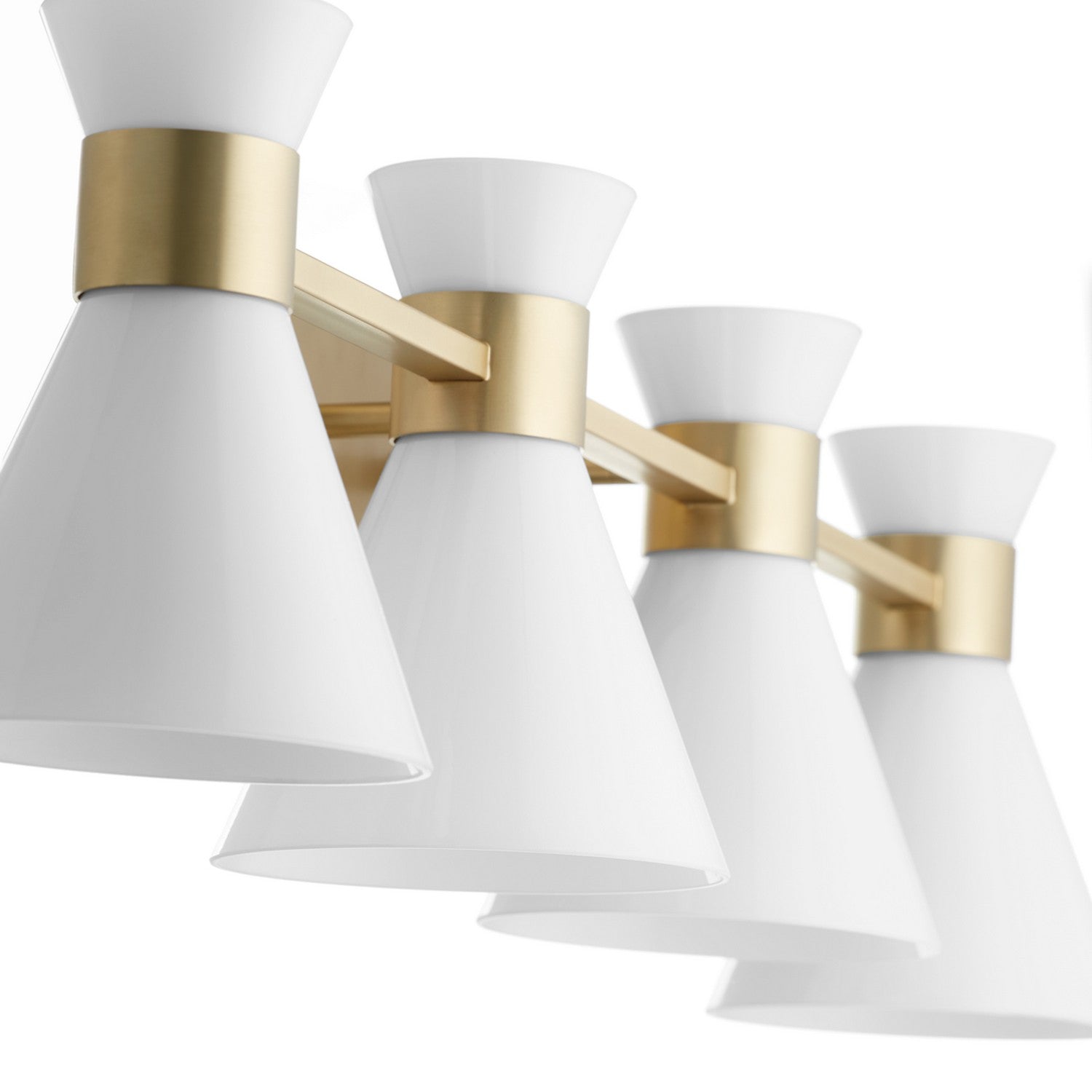 Quorum - 5119-4-80 - Four Light Vanity - Beldar - Aged Brass w/ Gloss Opal