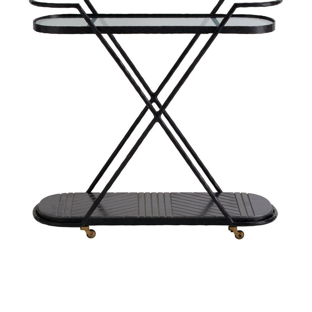 Arteriors - 4650 - Bar Cart - Nakoa - Blackened Iron