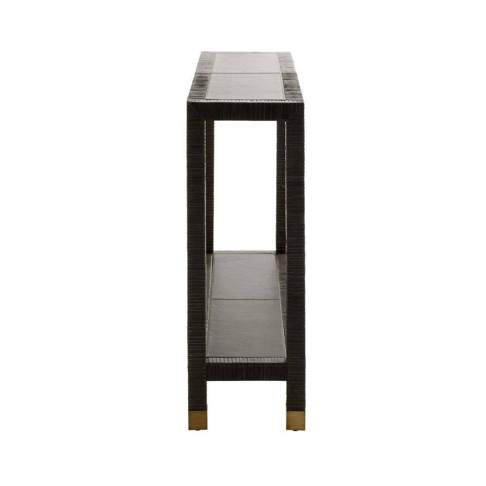 Arteriors - 4663 - Console - Oswald - Graphite Leather