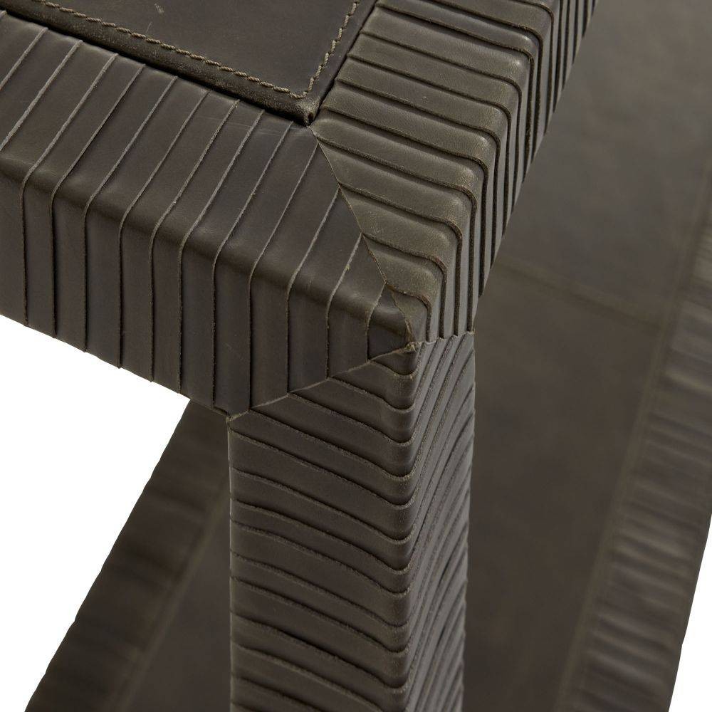 Arteriors - 4663 - Console - Oswald - Graphite Leather