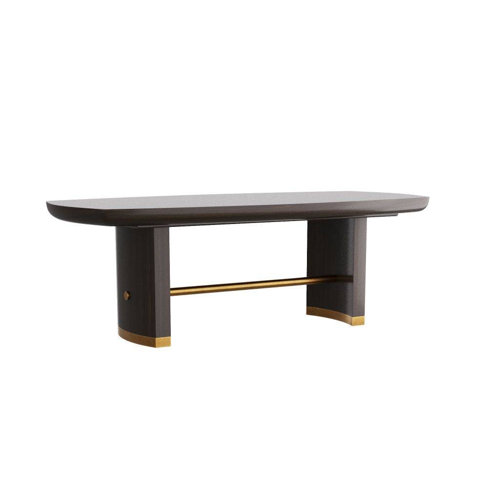 Arteriors - 5760 - Dining Table - Pembroke - Ebony Oak Veneer/Vintage Brass