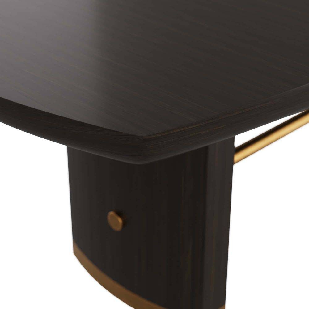 Arteriors - 5760 - Dining Table - Pembroke - Ebony Oak Veneer/Vintage Brass
