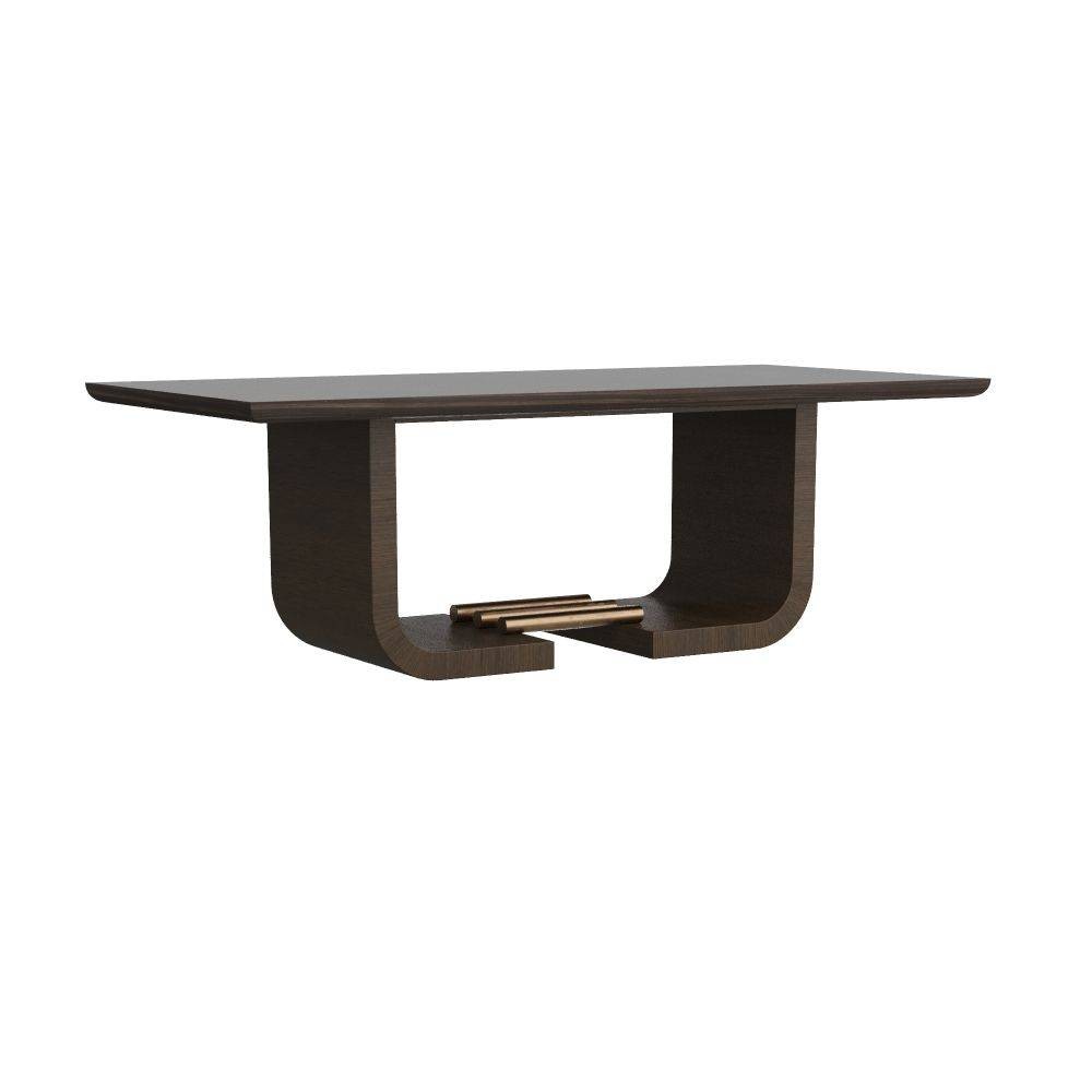 Arteriors - 5779 - Dining Table - Ralston - Ebony Acacia Veneer/Antique Brass