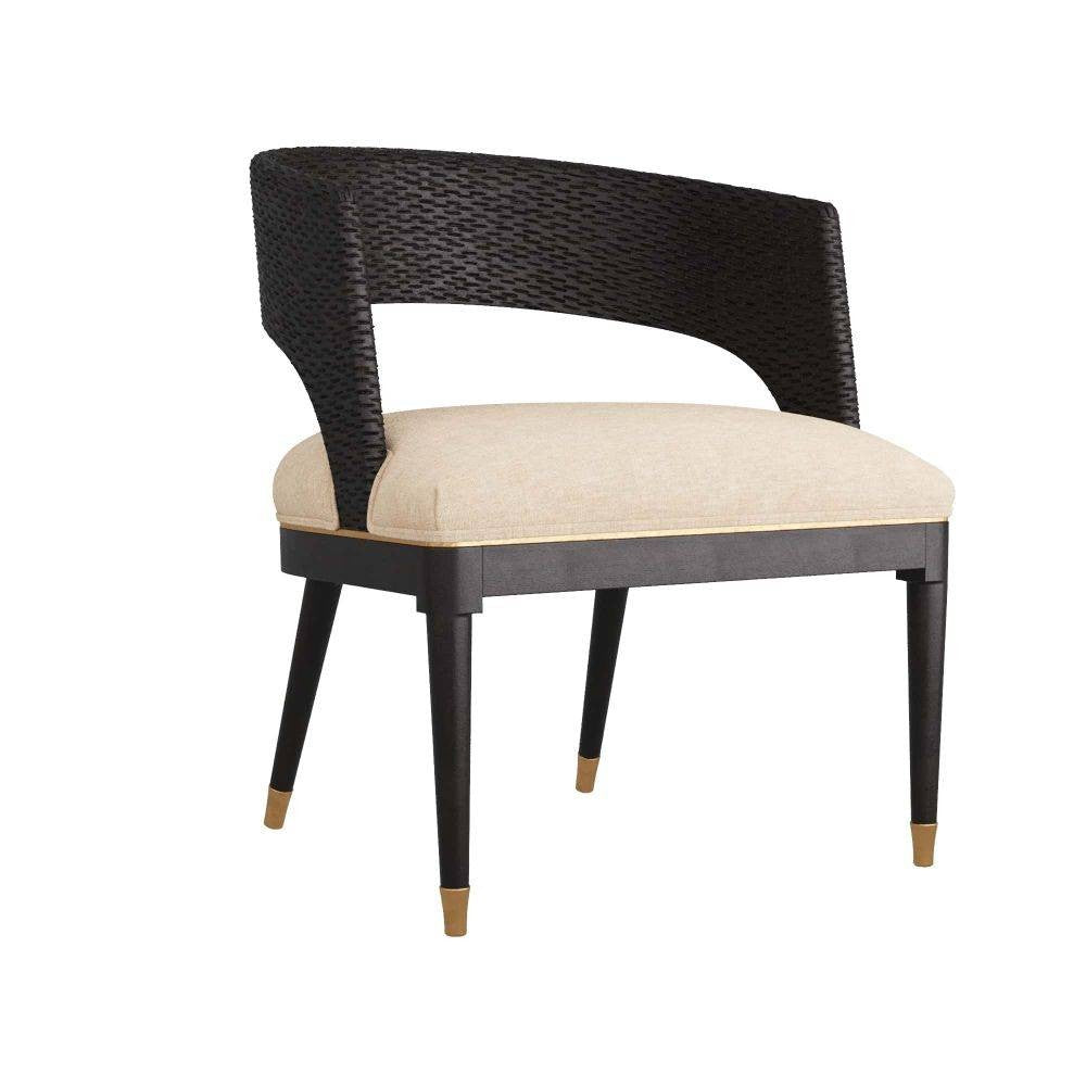 Arteriors - 6243 - Dining Chair - Swanson - Ebony Wood/Antique Brass/Natural Linen