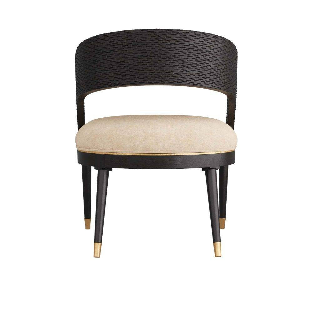 Arteriors - 6243 - Dining Chair - Swanson - Ebony Wood/Antique Brass/Natural Linen