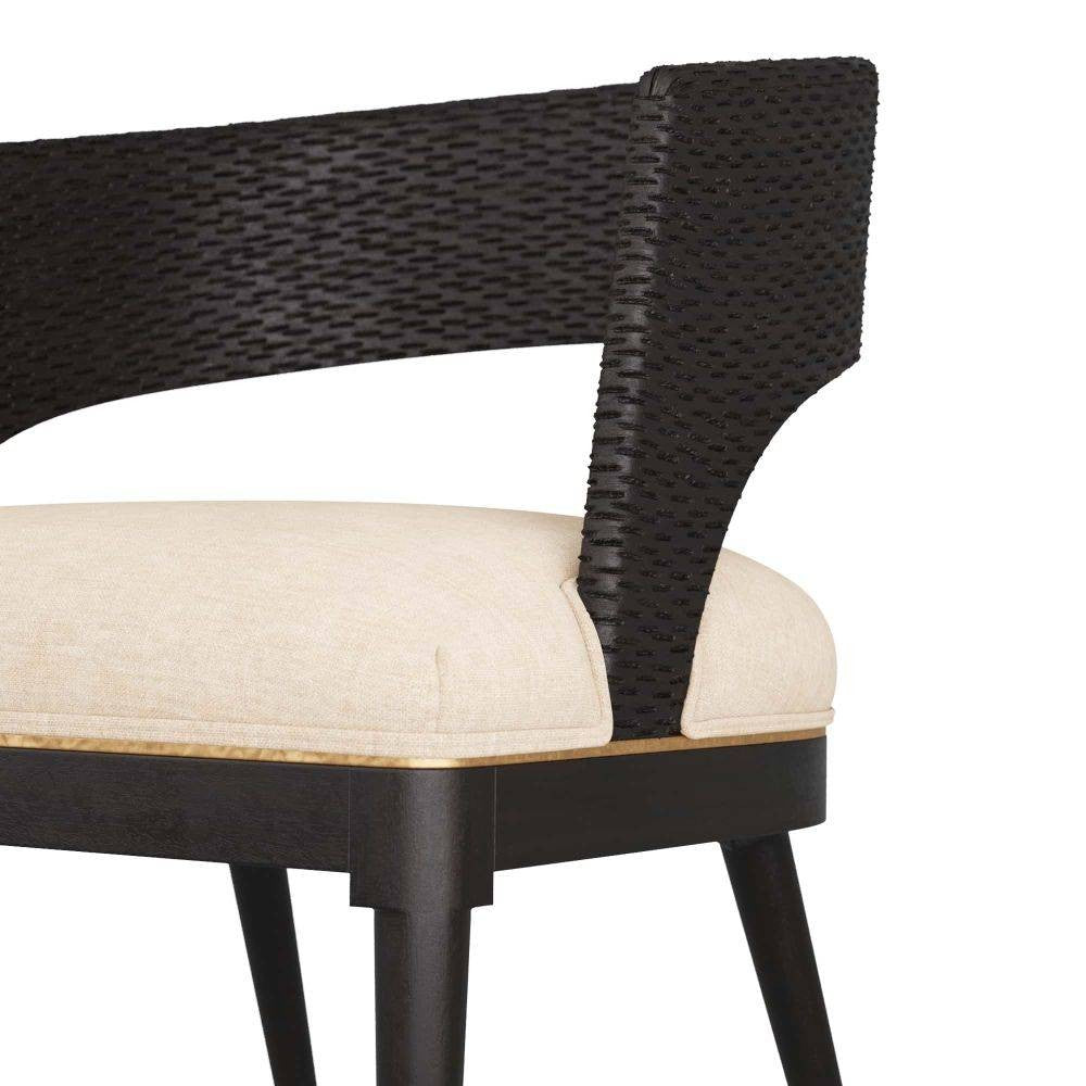 Arteriors - 6243 - Dining Chair - Swanson - Ebony Wood/Antique Brass/Natural Linen