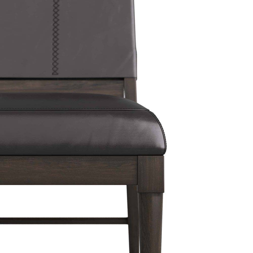Arteriors - 6877 - Chair - Keegan - Ebony Wood/Black Leather