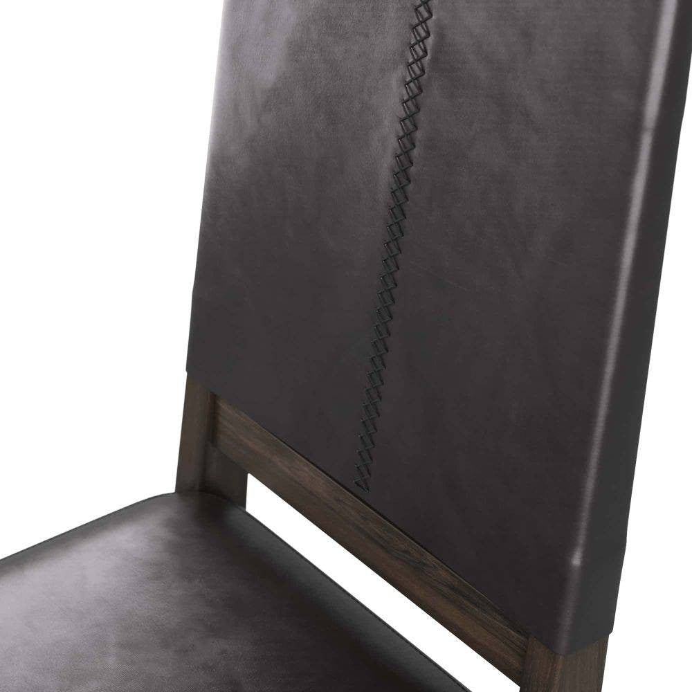 Arteriors - 6877 - Chair - Keegan - Ebony Wood/Black Leather