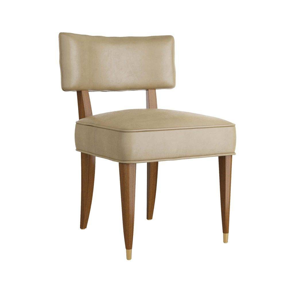 Arteriors - 6901 - Dining Chair - Laurent - Morel Leather/Dark Walnut/Antique Brass