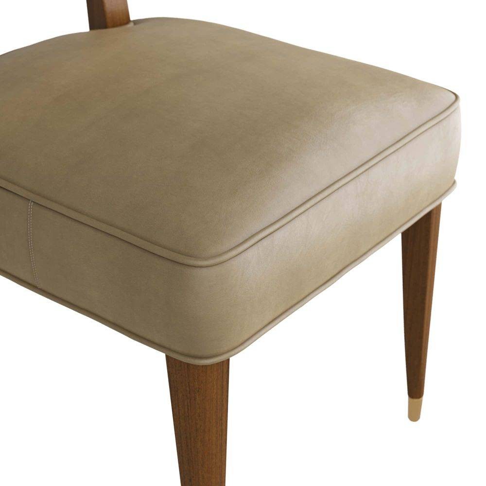 Arteriors - 6901 - Dining Chair - Laurent - Morel Leather/Dark Walnut/Antique Brass