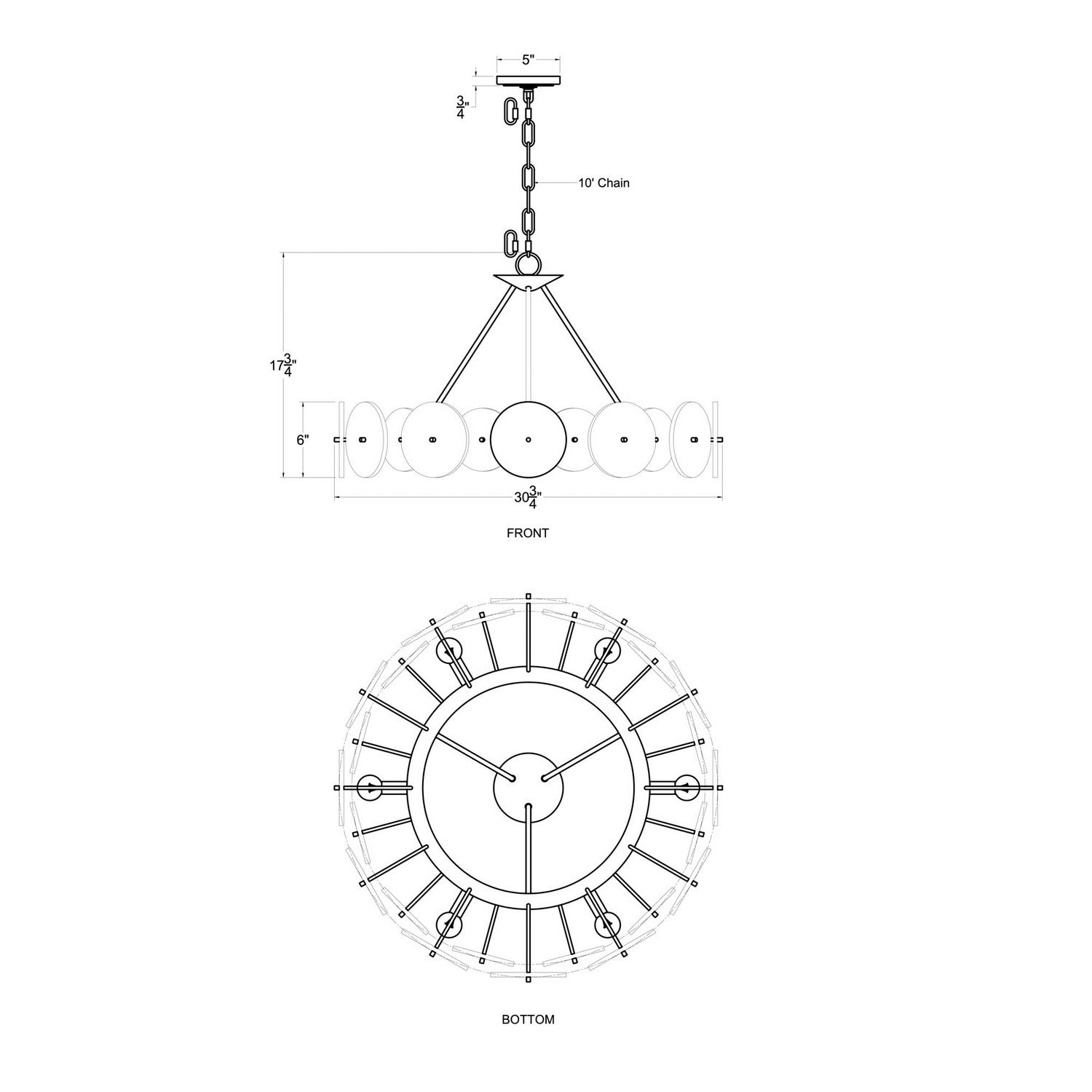 Varaluz - 370C06MB - Six Light Chandelier - Cosmos - Matte Black