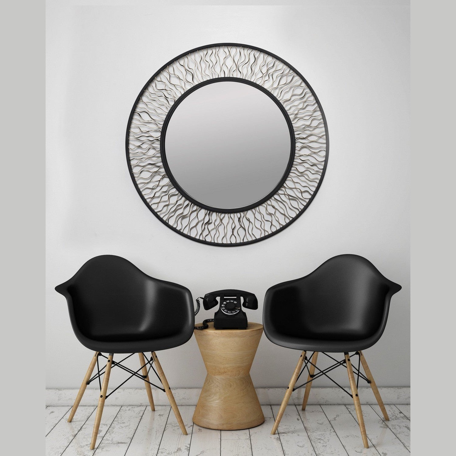 Varaluz - 380MI30AMBFG - Mirror - Estela - Matte Black/French Gold