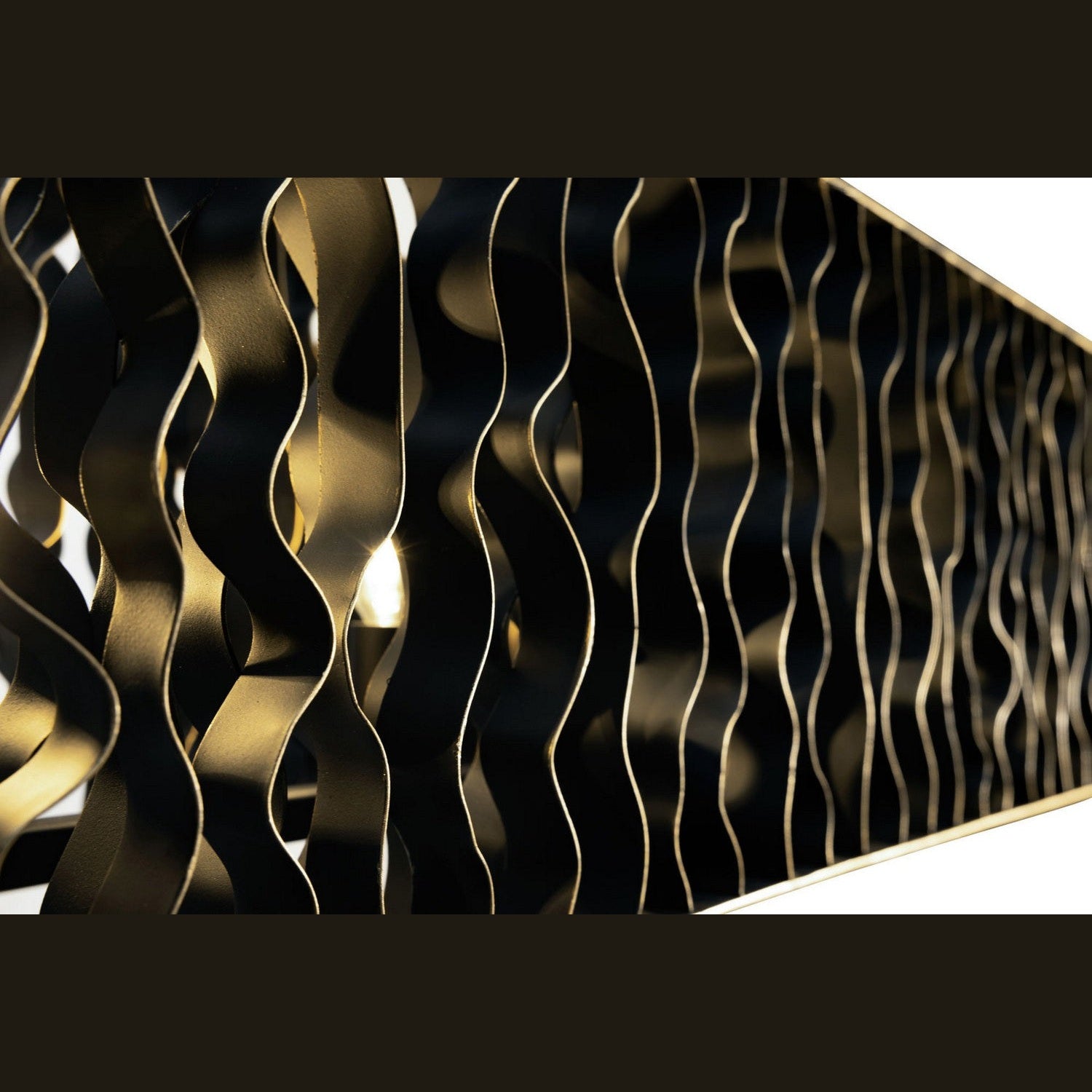 Varaluz - 380N06MBFG - Six Light Linear Pendant - Estela - Matte Black/French Gold