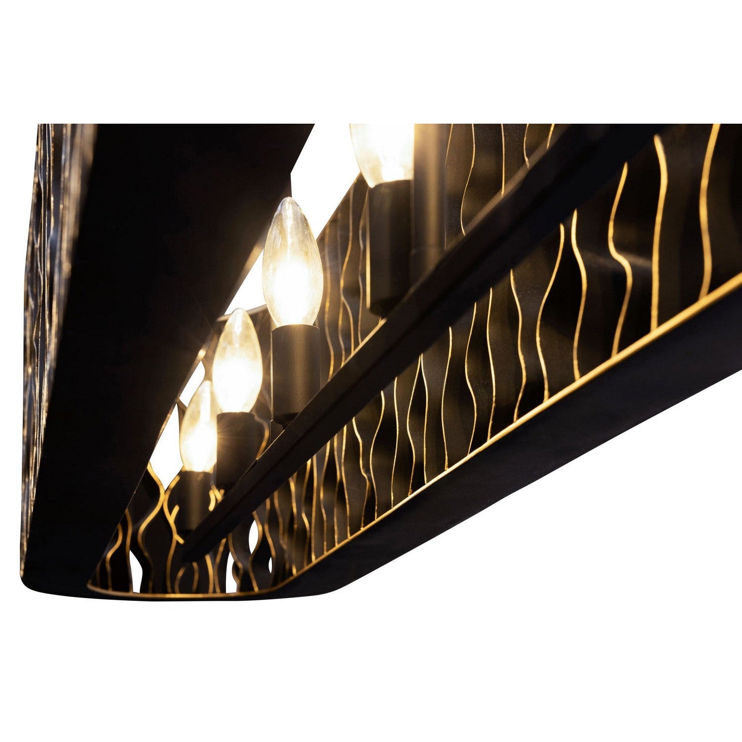 Varaluz - 380N06MBFG - Six Light Linear Pendant - Estela - Matte Black/French Gold