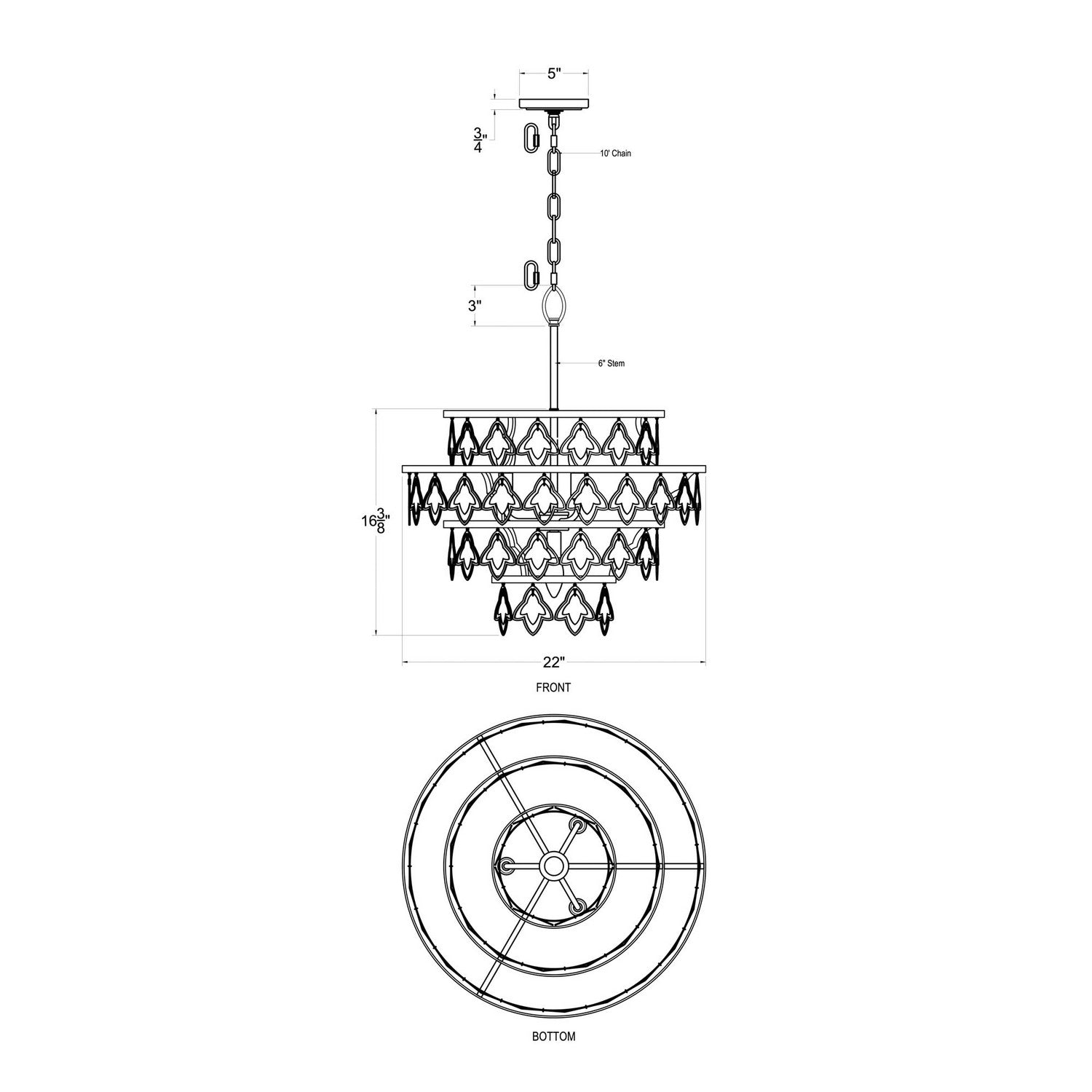 Varaluz - 386C04FG - Four Light Chandelier - Fleur - French Gold