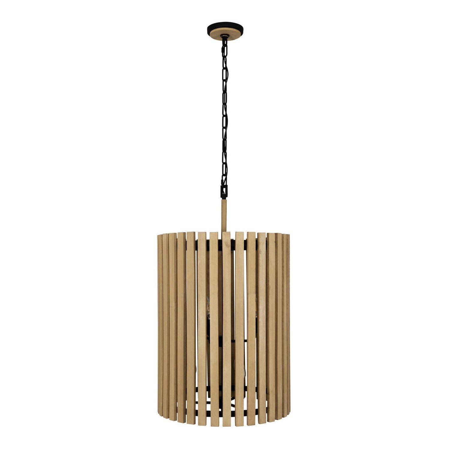 Varaluz - 387F06MBH - Six Light Foyer Pendant - Suratto - Matte Black/Honey Blonde