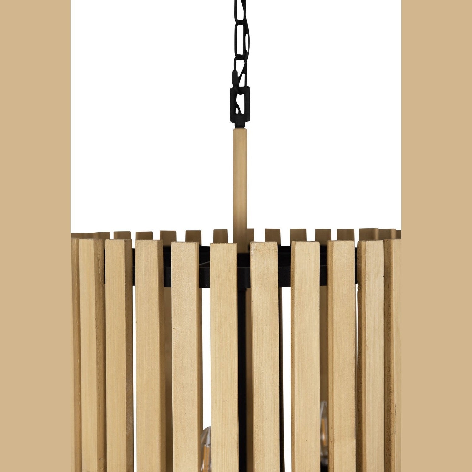 Varaluz - 387F06MBH - Six Light Foyer Pendant - Suratto - Matte Black/Honey Blonde