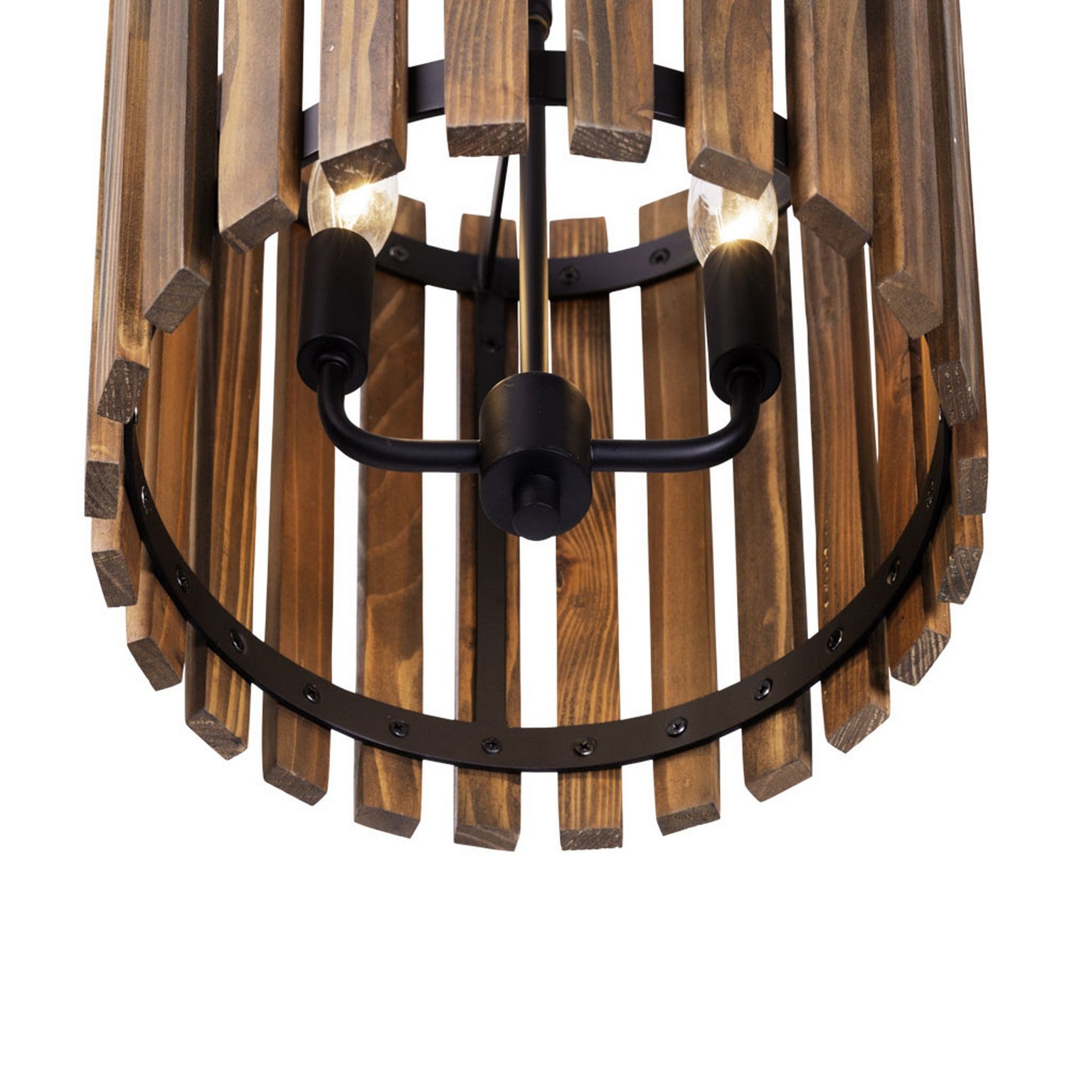 Varaluz - 387P02MBW - Two Light Pendant - Suratto - Matte Black/Medium Walnut
