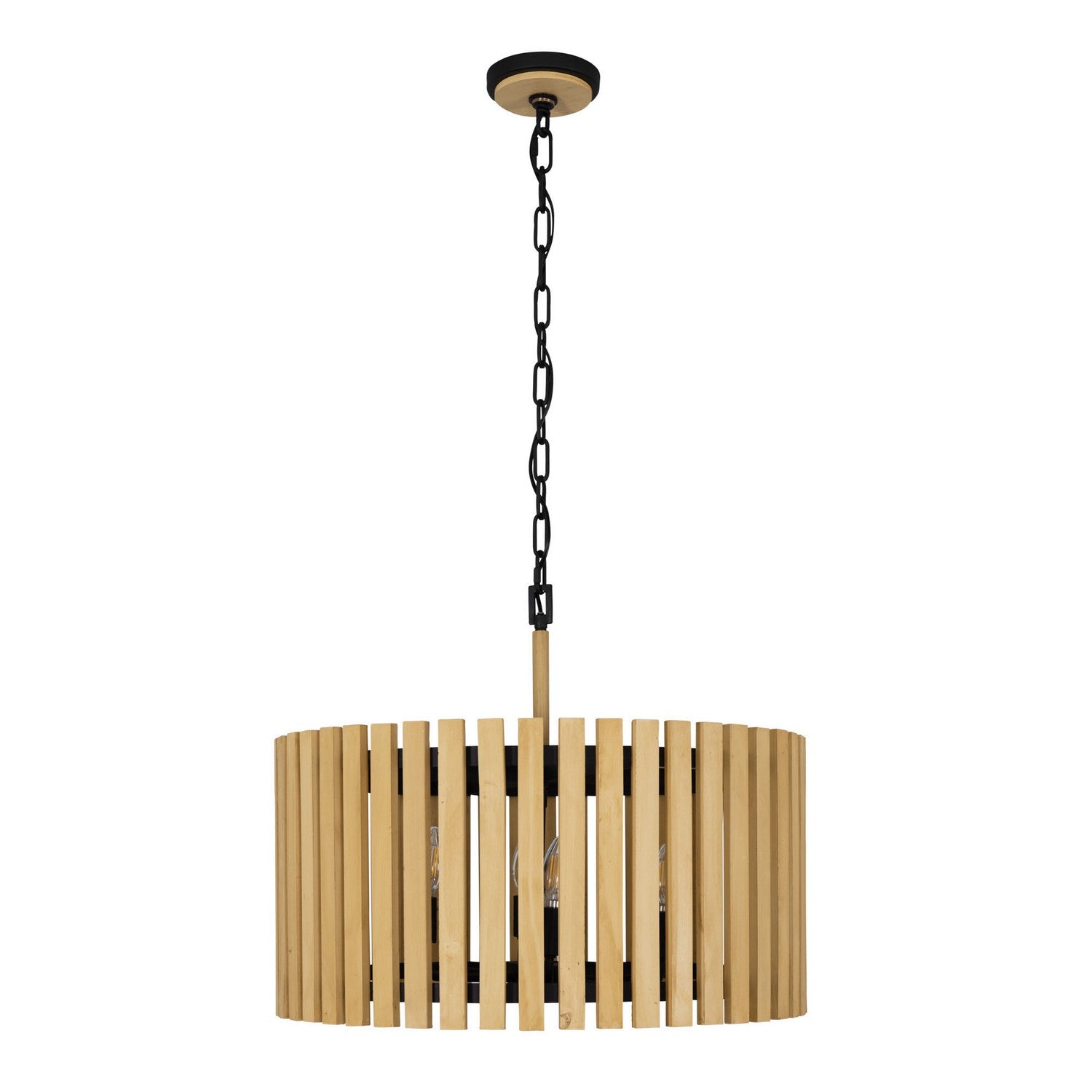 Varaluz - 387P06MBH - Six Light Pendant - Suratto - Matte Black/Honey Blonde