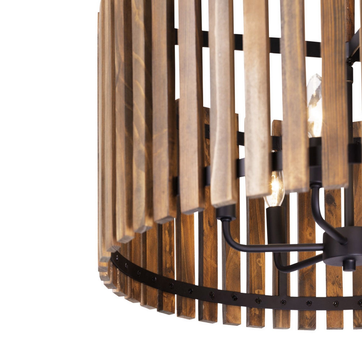 Varaluz - 387P06MBW - Six Light Pendant - Suratto - Matte Black/Medium Walnut