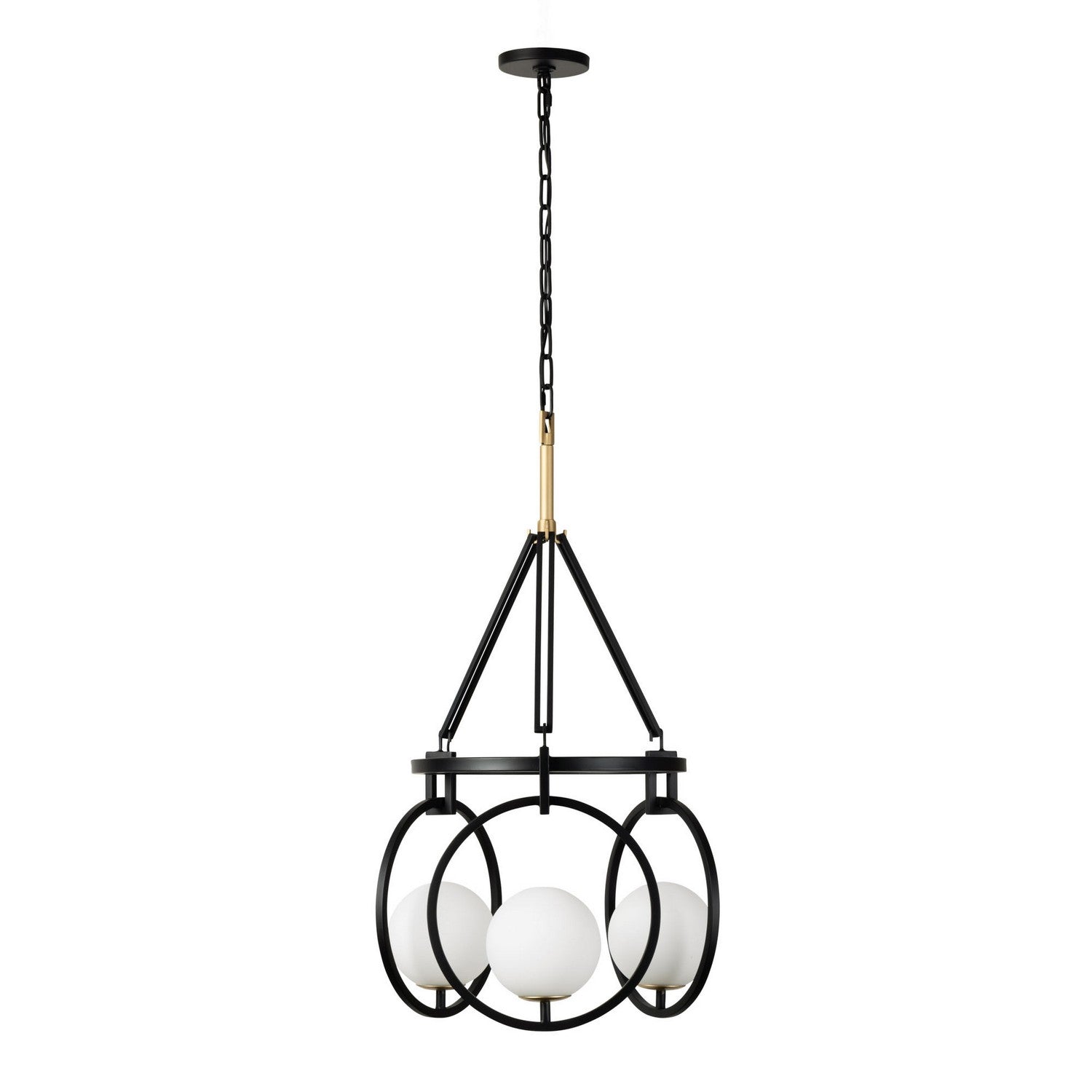 Varaluz - 388P03MBFG - Three Light Pendant - Stopwatch - Matte Black/French Gold