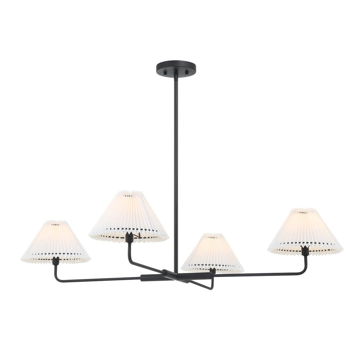 Meridian - M100121MBK - Four Light Chandelier - Matte Black