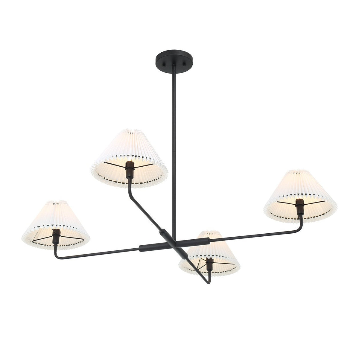 Meridian - M100121MBK - Four Light Chandelier - Matte Black