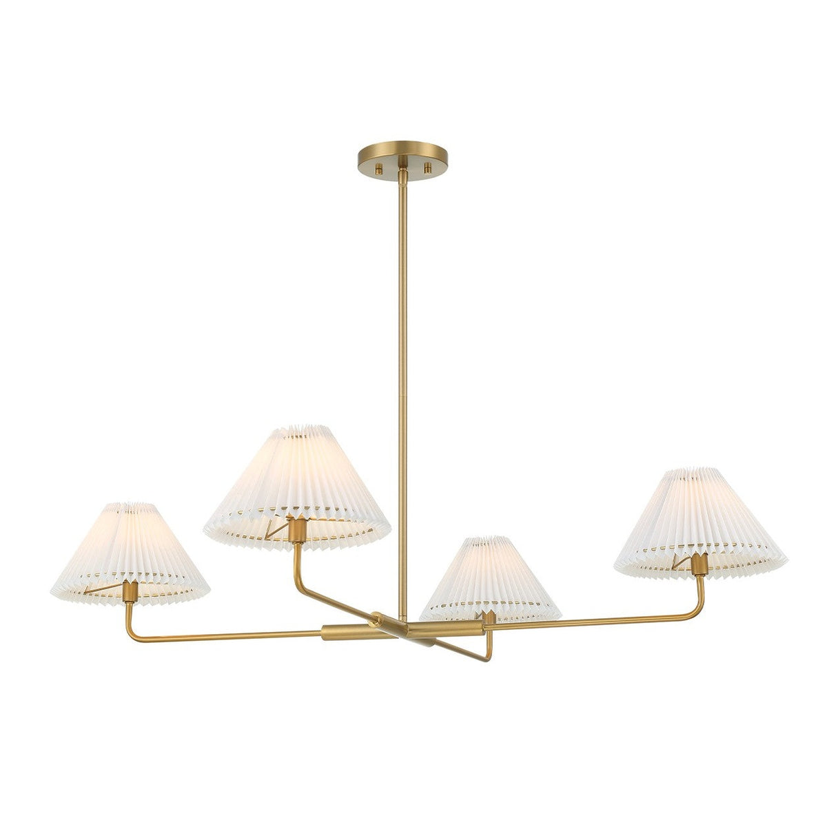 Meridian - M100121NB - Four Light Chandelier - Natural Brass