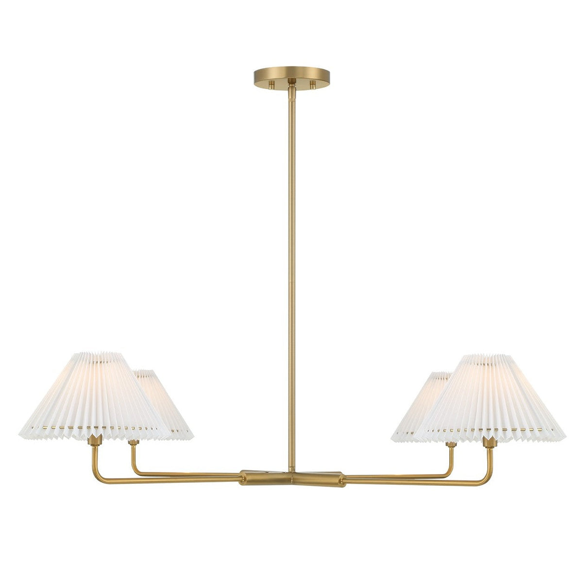 Meridian - M100121NB - Four Light Chandelier - Natural Brass