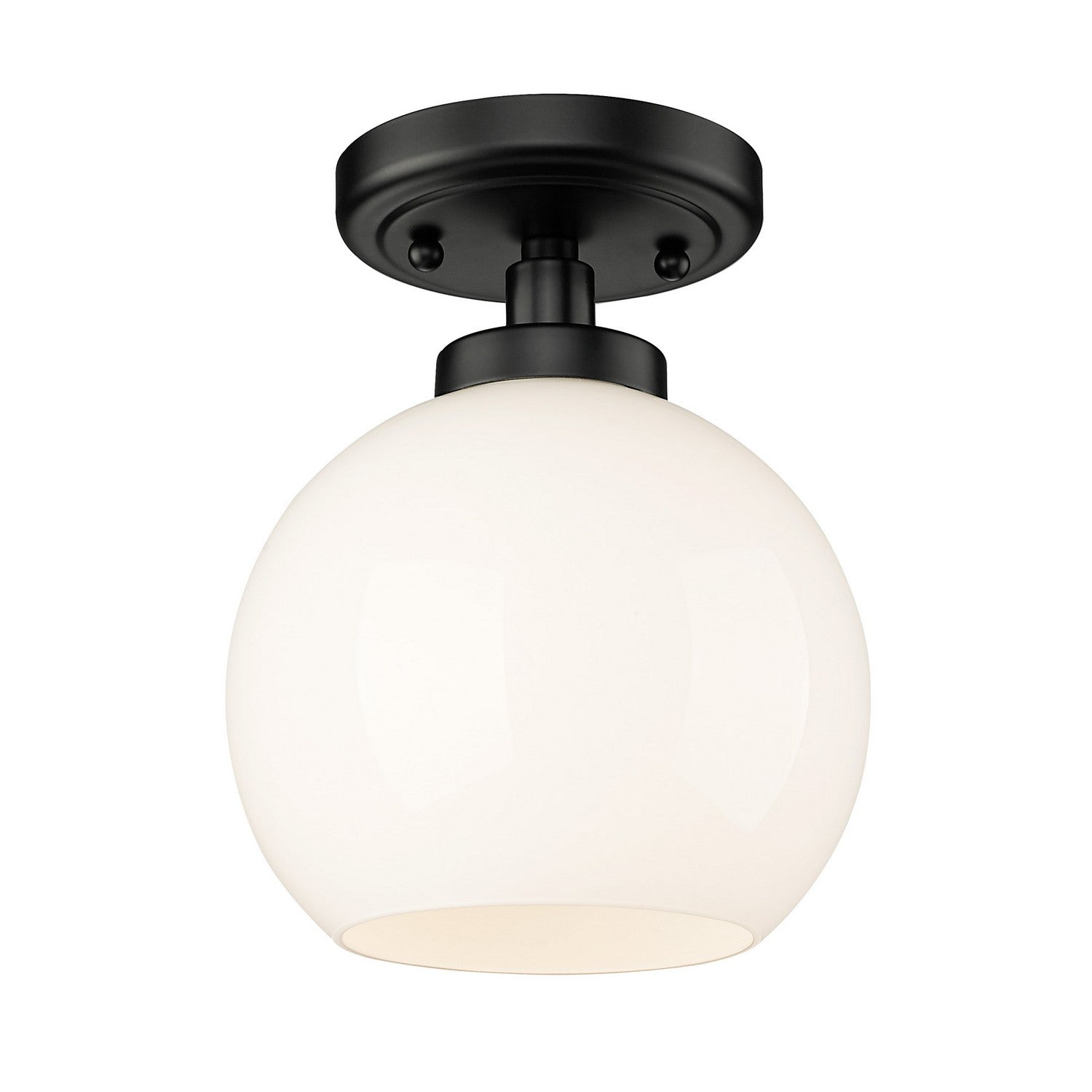 Golden - 4855-FM BLK-VMG - One Light Flush Mount - Galveston - Matte Black