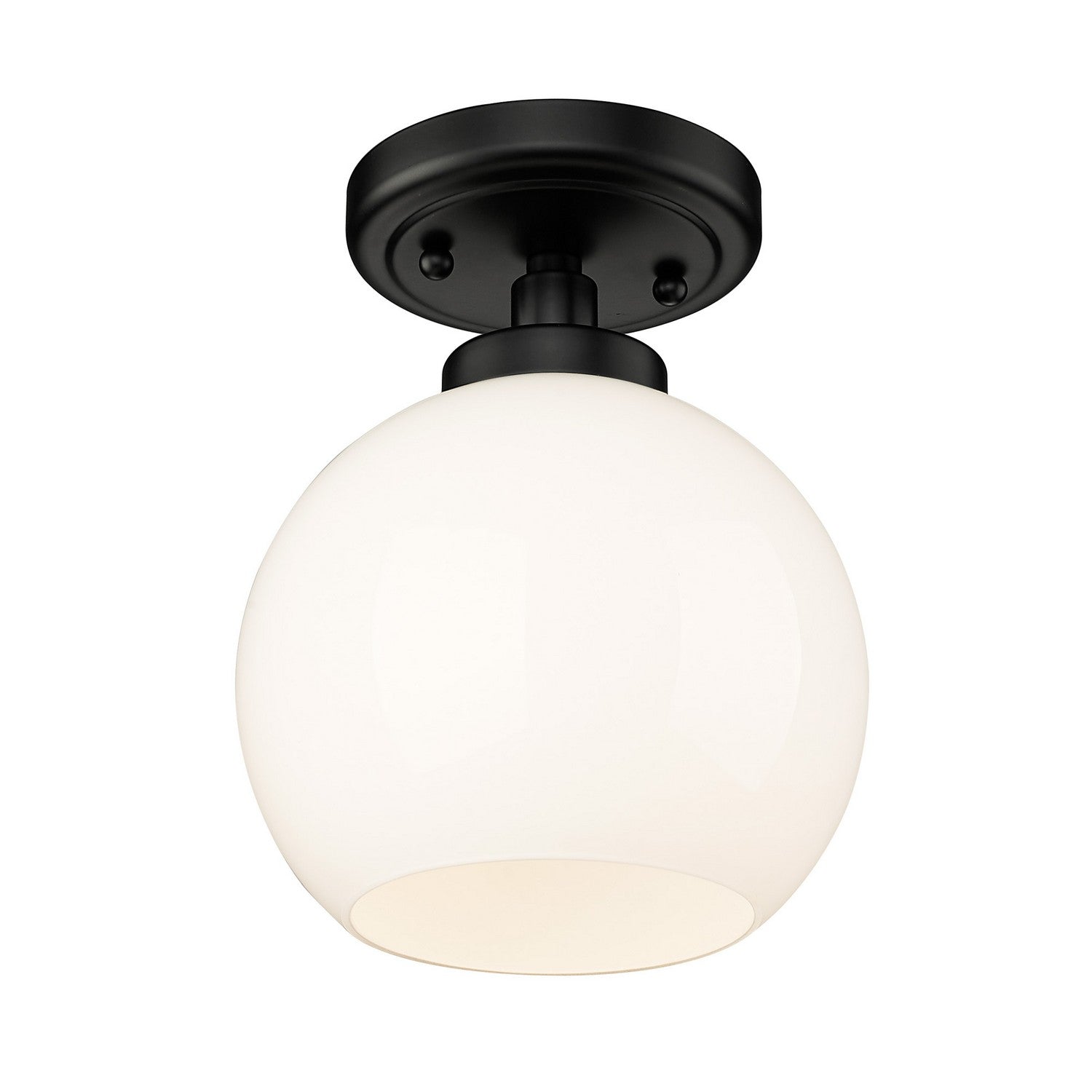 Golden - 4855-FM BLK-VMG - One Light Flush Mount - Galveston - Matte Black
