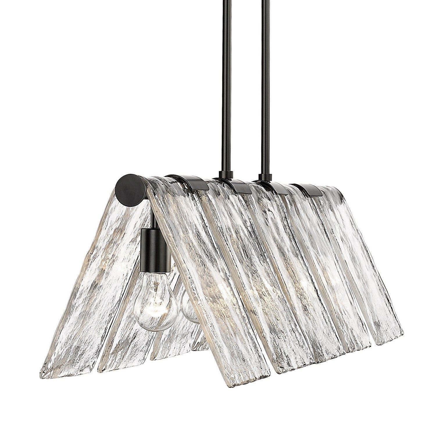 Golden - 6072-LP BLK-HWG - Five Light Linear Pendant - Serenity - Matte Black