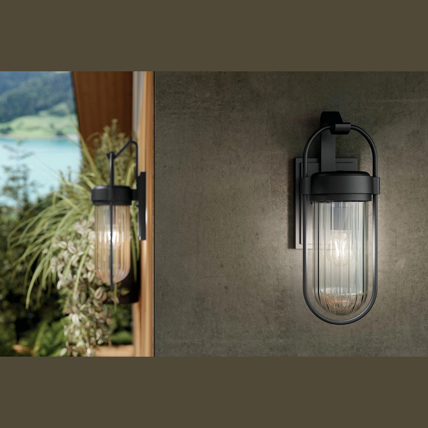 Kichler - 59124BKT - One Light Outdoor Wall Mount - Brix - Textured Black