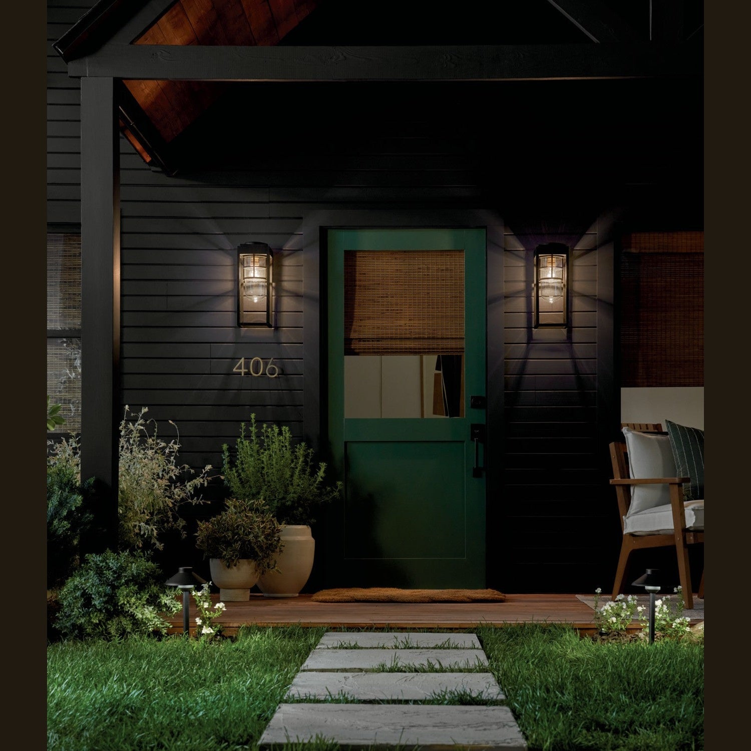 Kichler - 59138BKT - One Light Outdoor Wall Mount - Hone - Textured Black