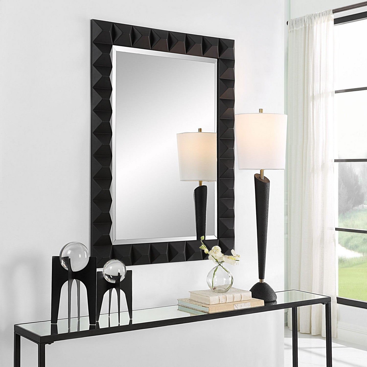 Uttermost - 09941 - Mirror - Studded - Matte Black
