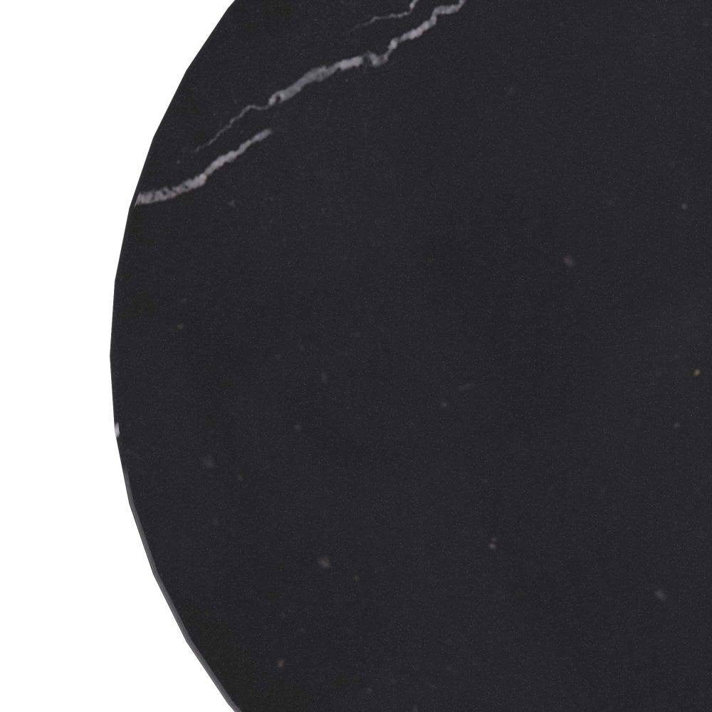 Arteriors - FAI03 - Drink Table - Valari - Black Marble/Ivory Leather//Bronze