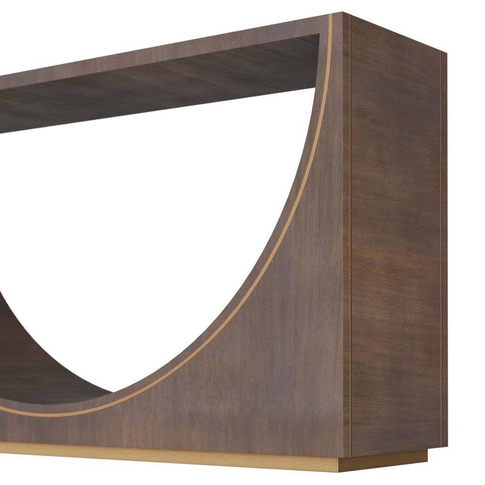 Arteriors - FLS01 - Console - Tatton - Umber Oak Veneer/Antique Brass