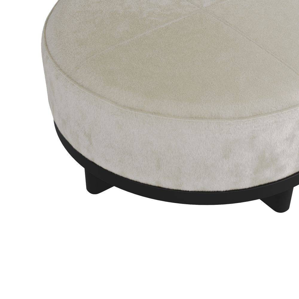 Arteriors - FOI10 - Ottoman - Aurora - White Hair on Hide