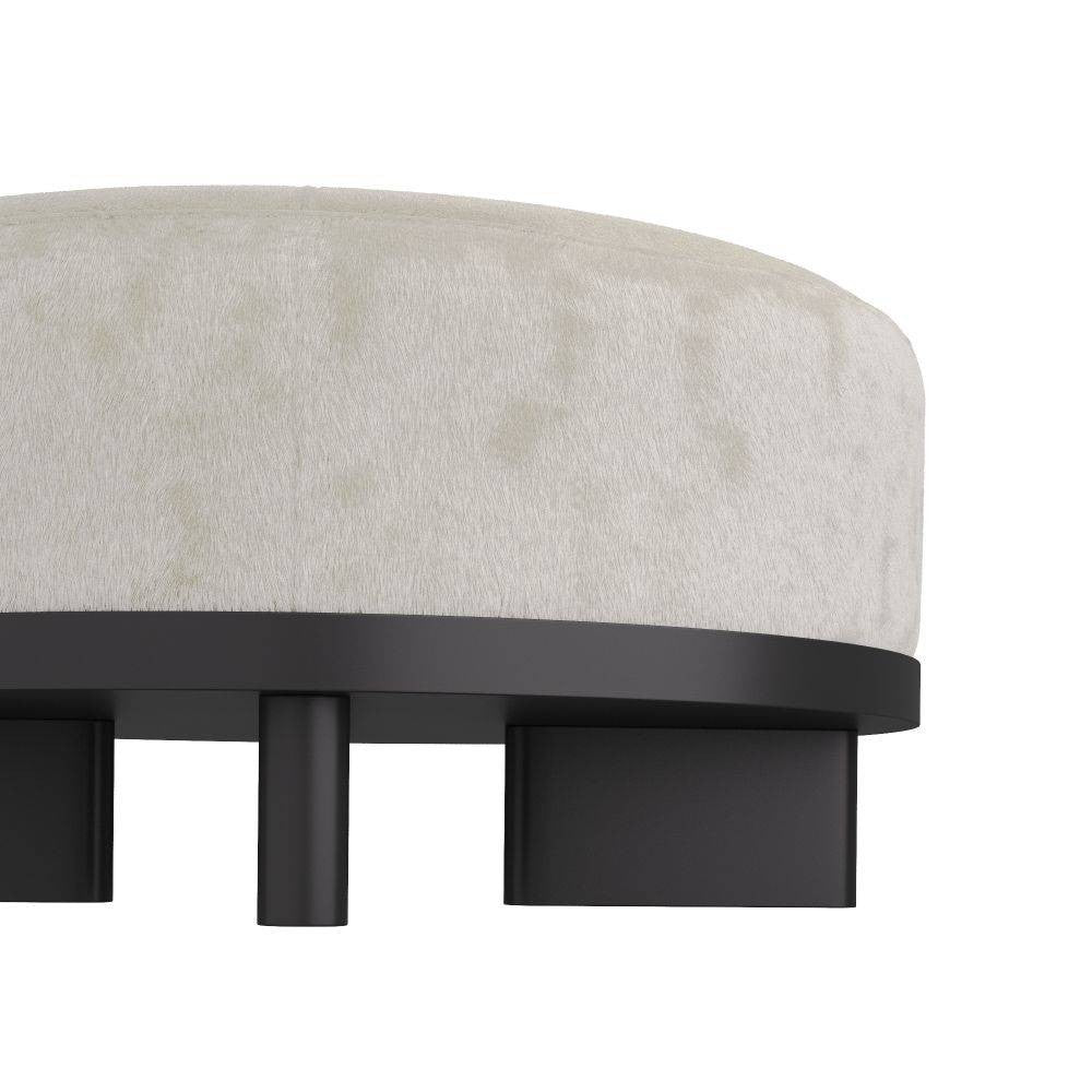 Arteriors - FOI10 - Ottoman - Aurora - White Hair on Hide