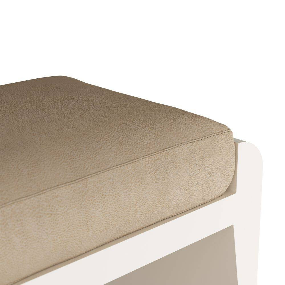 Arteriors - FOS02 - Ottoman - Alanna - Sand Vegan Leather