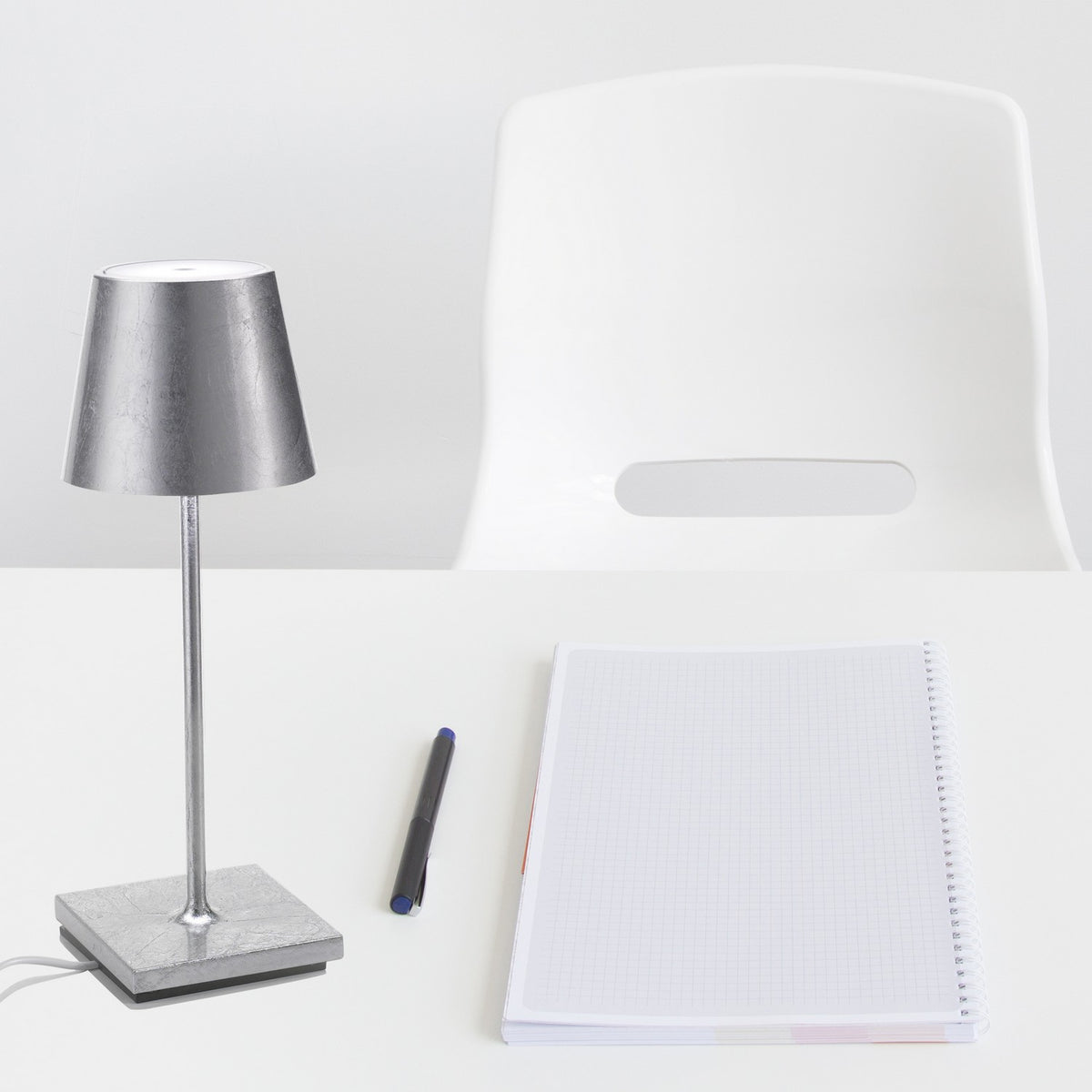 Zafferano - LD0320BFA - LED Table Lamp - Poldina - Silver leaf