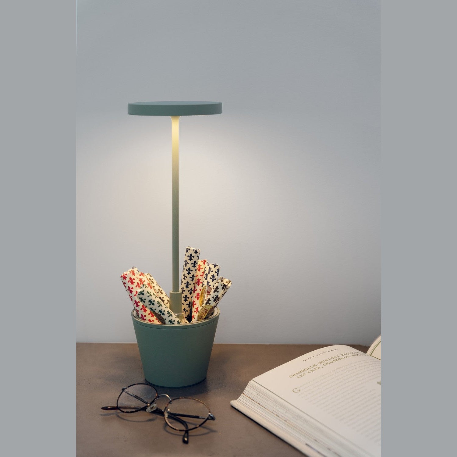 Zafferano - LD0420G4 - LED Table Lamp - Poldina - Sage Green