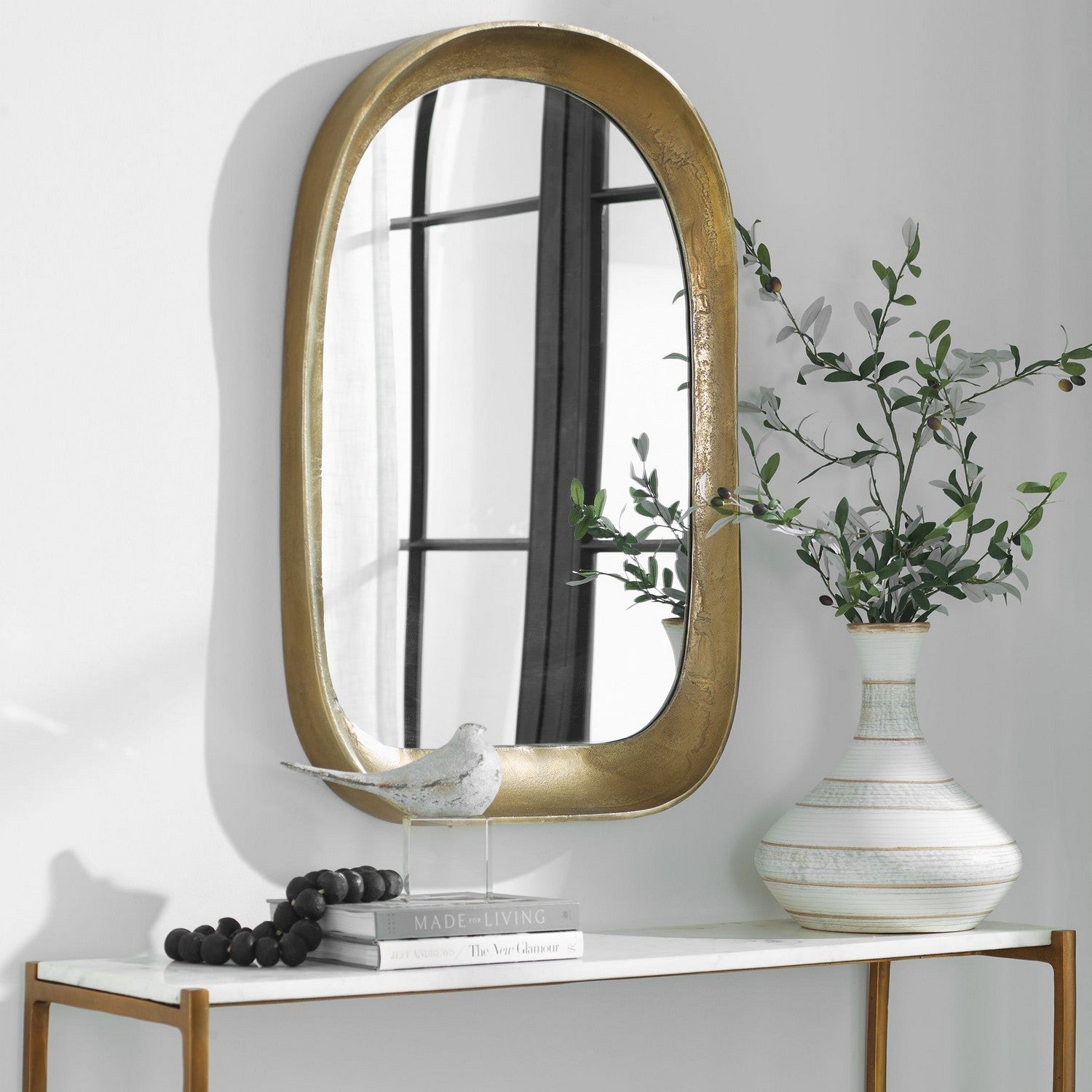 Uttermost - 07086 - Mirror - Bradano - Plated Antique Brass