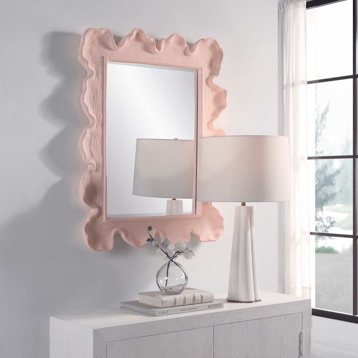 Uttermost - 09955 - Mirror - Sea - Soft Rosewater Pink