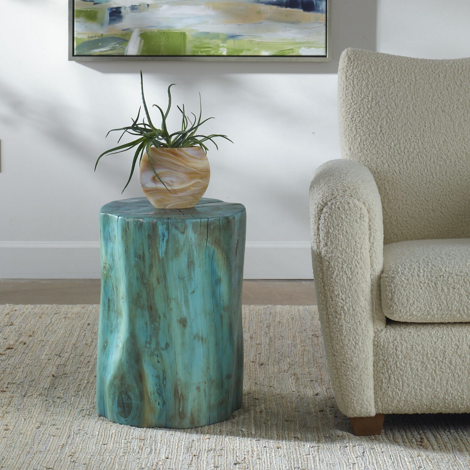 Uttermost - 22948 - Accent Stool - Habitat - Rich Blue-green Stain Highlighting
