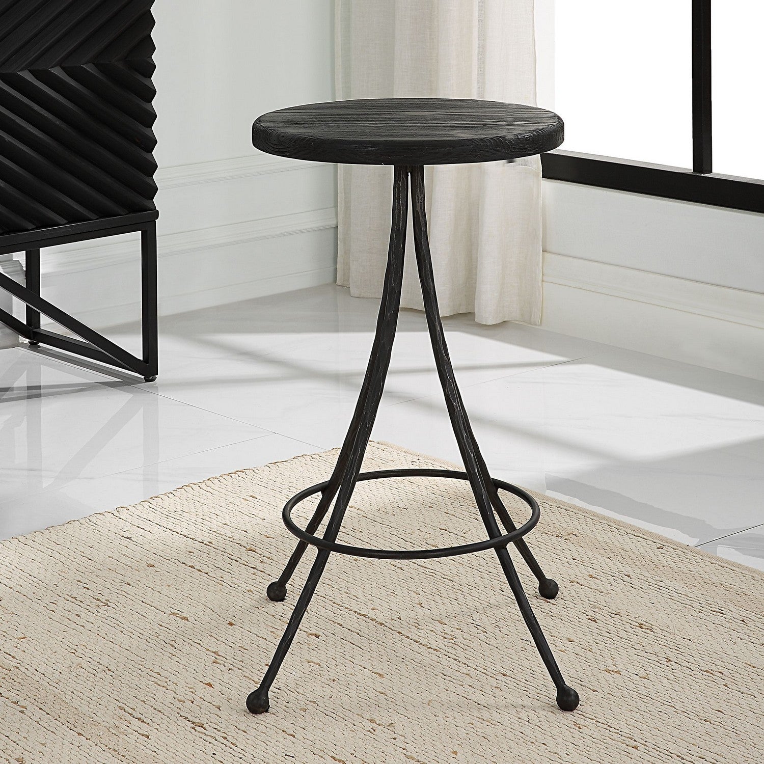 Uttermost - 22970 - Counter Stool - Sona - Matte Black